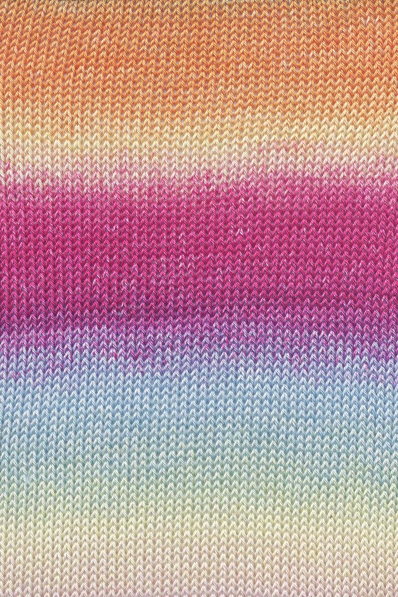 Lang Yarns Quattro Dégradé – 100g / 240m – Orange/Berry/Yellow (0018) – detail