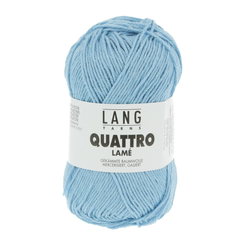 Lang Yarns Quattro Lamé – 50g / 120m – Light Blue (0021)