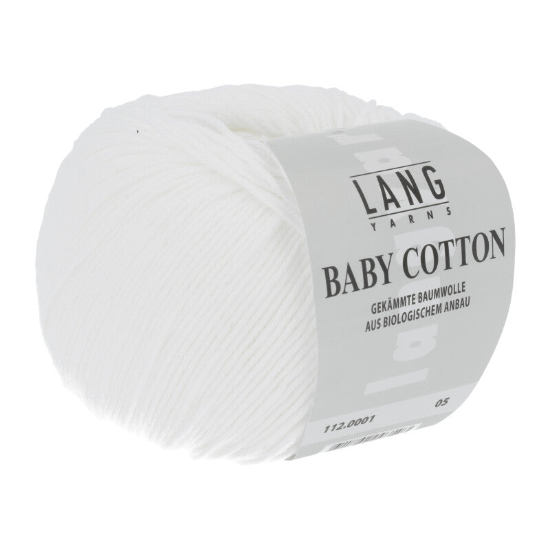 Lang Yarns Baby Cotton – 50g / 180m – White (0001)