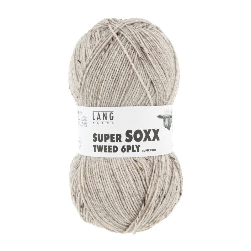 Lang Yarns Super Soxx Tweed 6-ply – 150g / 410m – Beige (0026)