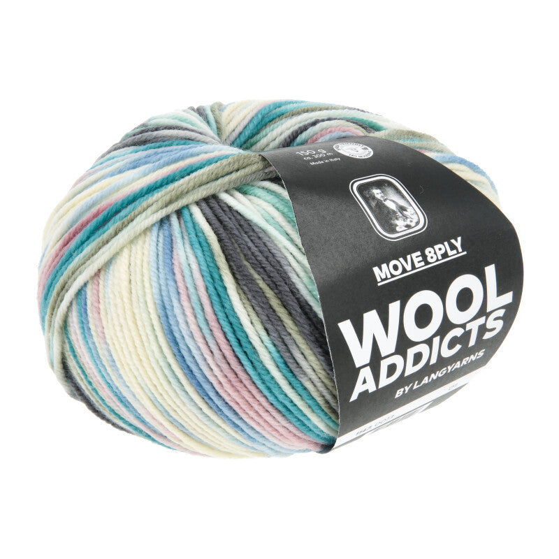 Lang Yarns Move 8-ply – 150g / 300m – Emerald/Blue/Grey/Offwhite (0013)
