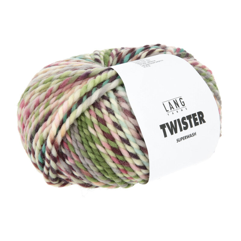 Lang Yarns Twister – 100g / 100m – Turquoise/Green/Aubergine (0003)