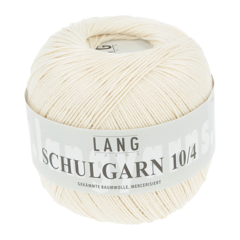 Lang Yarns Schulgarn 10/4 – 100% cotton yarn, 50g/160m – Egg White (0002)