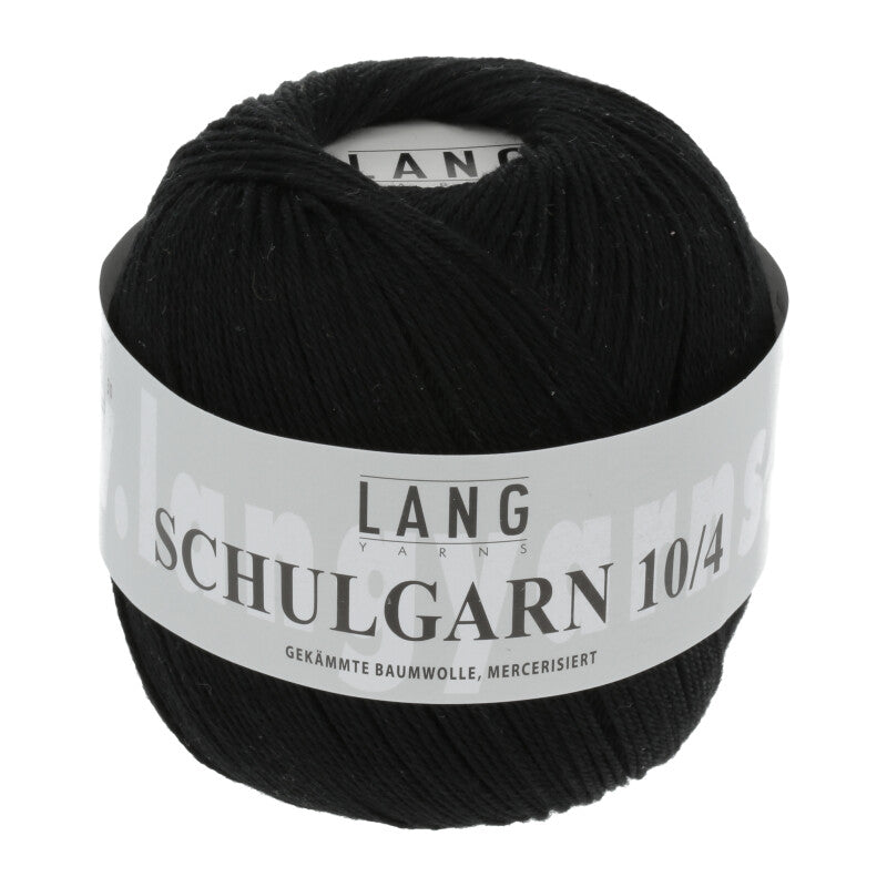 Lang Yarns Schulgarn 10/4 – 100% cotton yarn, 50g/160m – Black (0004)