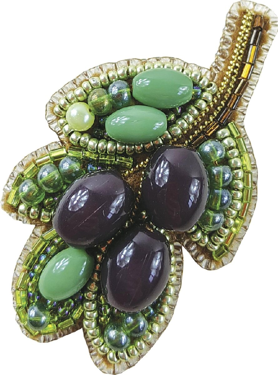 Beadwork kit for a chic Crystal Art Olives brooch