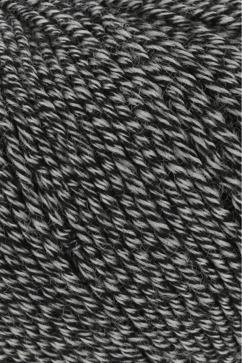 Lang Yarns Merino 120 Yarn, 120m / 50g – Black/Beige Mouliné (0055), yarn texture