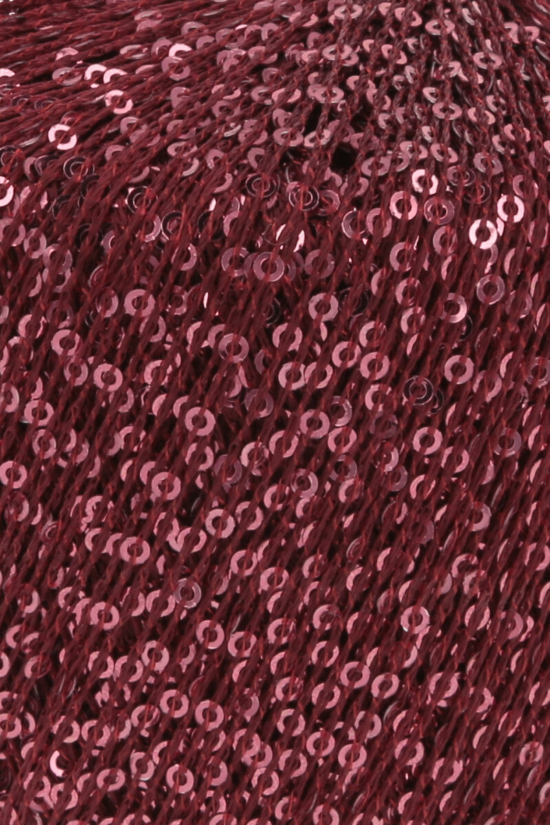 Lang Yarns Paillettes – 25g / 112m – Burgundy (0062) – detail