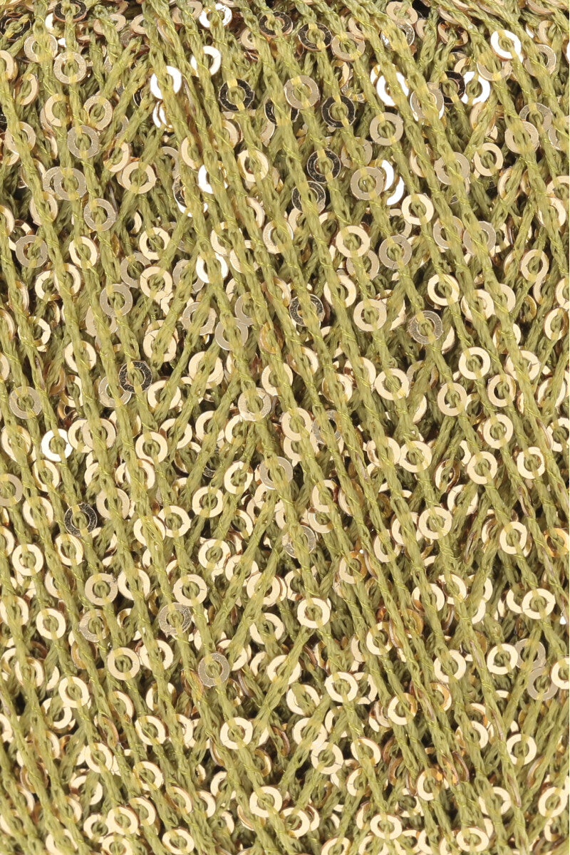 Lang Yarns Paillettes – 25g / 112m – Kiwi/Gold (0097) – detail