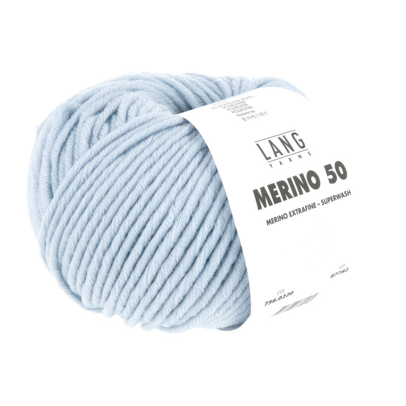 Lang Yarns Merino 50 – 100g / 90m – Baby Blue (0220)