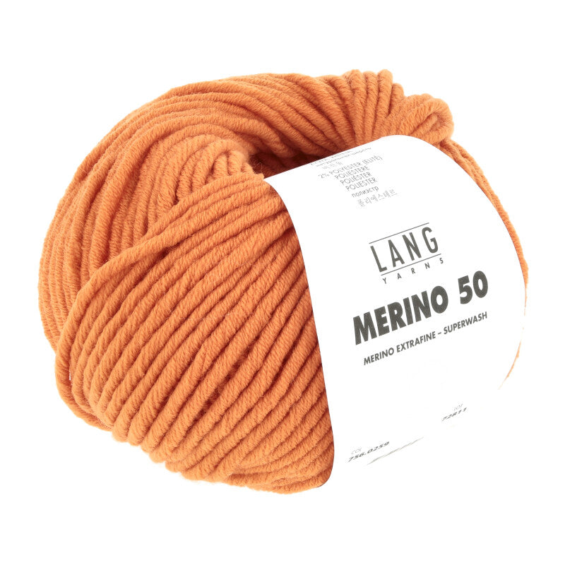 Lang Yarns Merino 50 – 100g / 90m – Orange (0259)