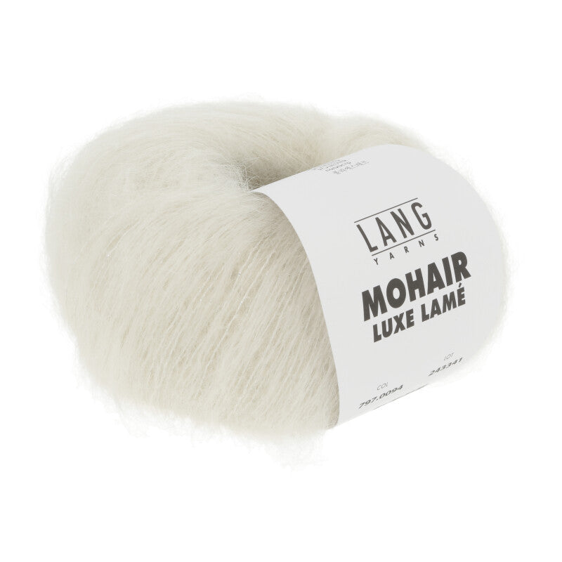 Lang Yarns Mohair Luxe Lamé – 25g / 175m – Silver - Offwhite (0094)