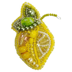 BP-240 Beadwork kit for creating broоch Crystal Art "Lemon"