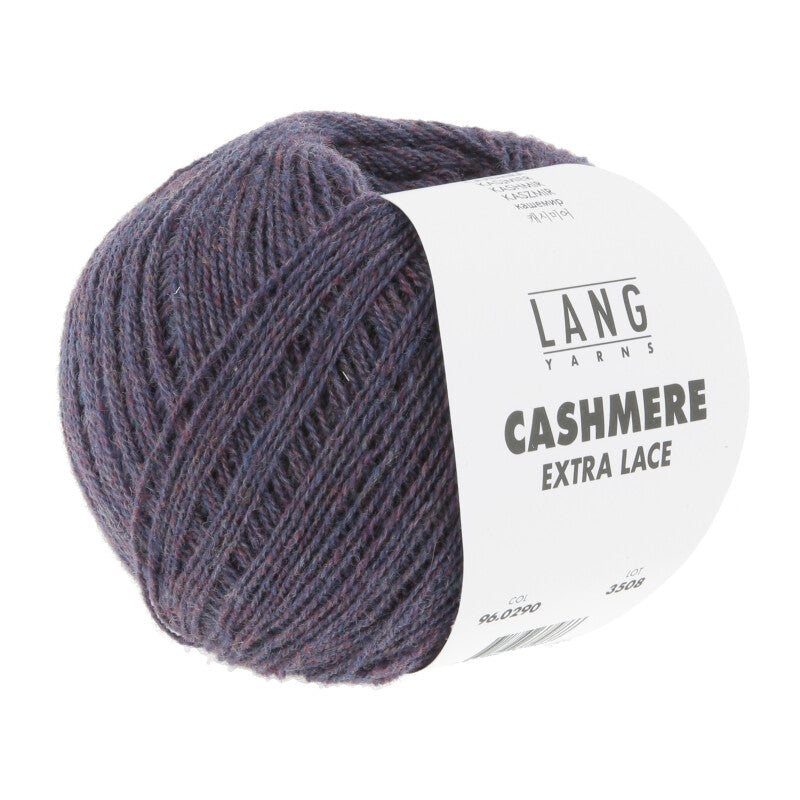 Lang Yarns Cashmere Extra Lace – 25g / 320m – Dark Purple Mélange (0290) – B view