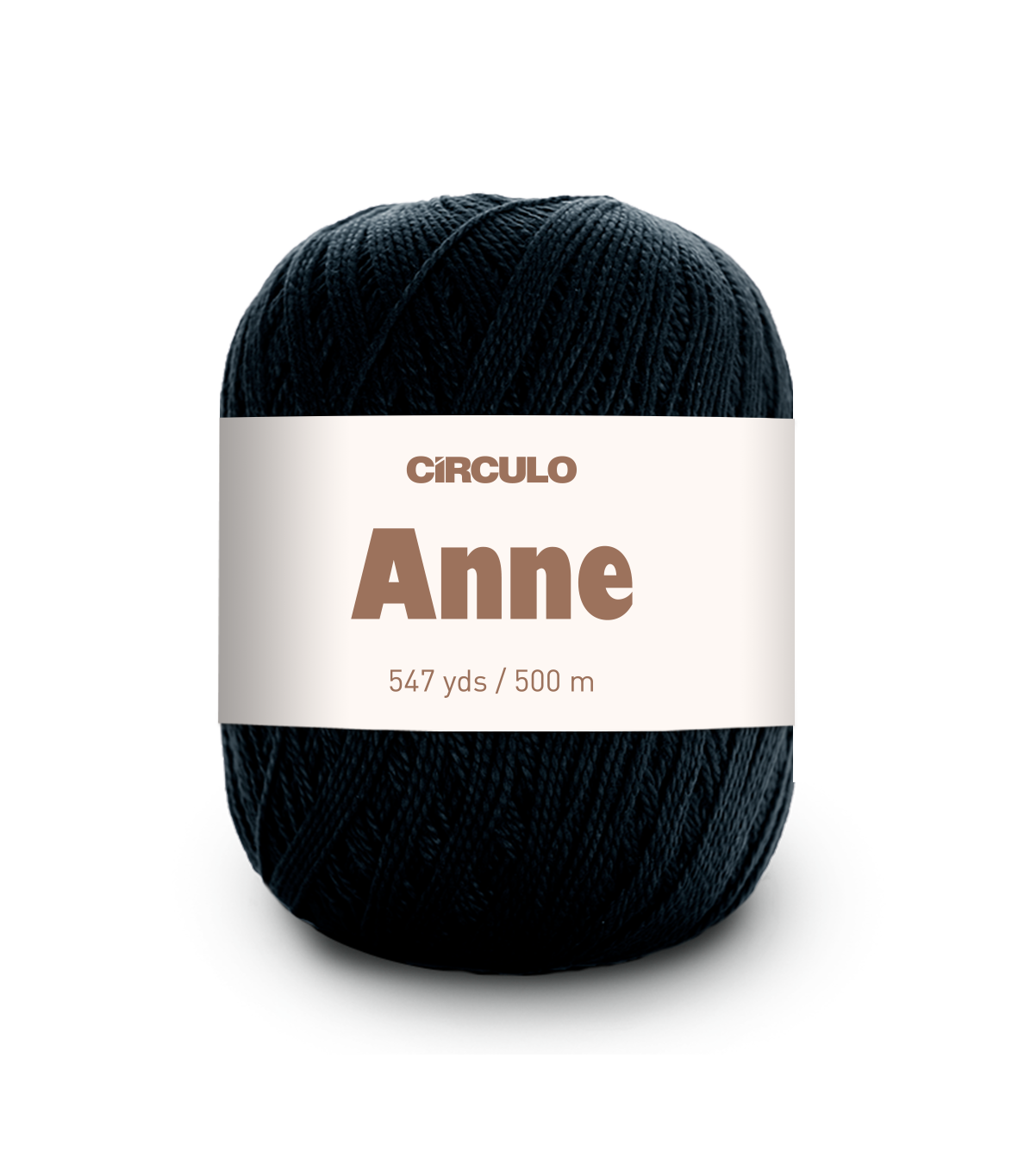 Circulo ANNE - 100% mercerized Cotton Yarn, 500m / 147g - Dark blue ball of yarn with a white label on a white background