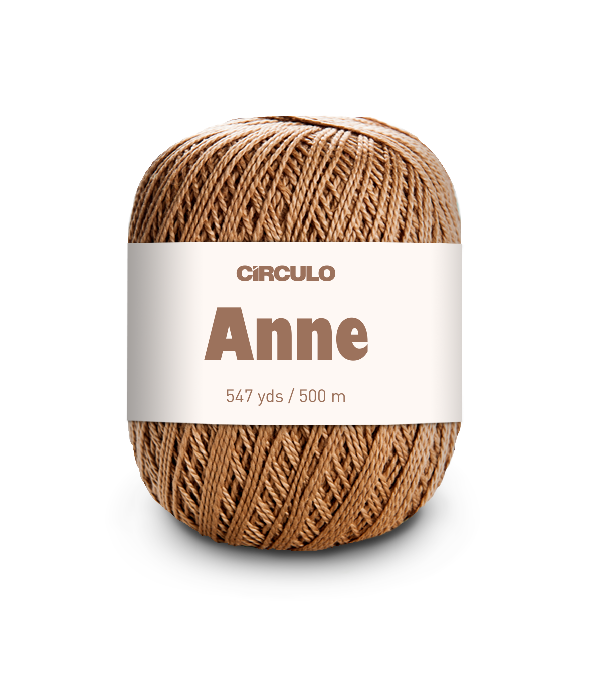 Circulo ANNE - 100% mercerized Cotton Yarn, 500m / 147g - Ball of yarn with 'Circulo Anne' label on a white background