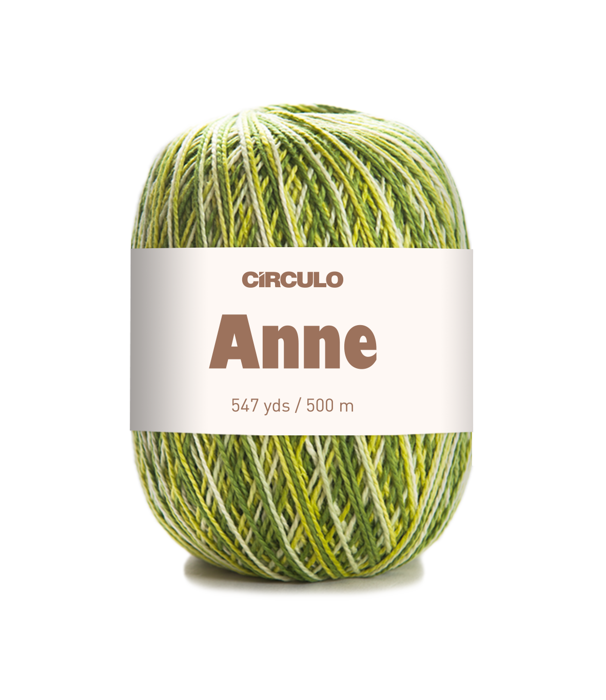 Circulo ANNE - 100% mercerized Cotton Yarn, 500m / 147g - Ball of yarn with 'Circulo Anne' label on a white background