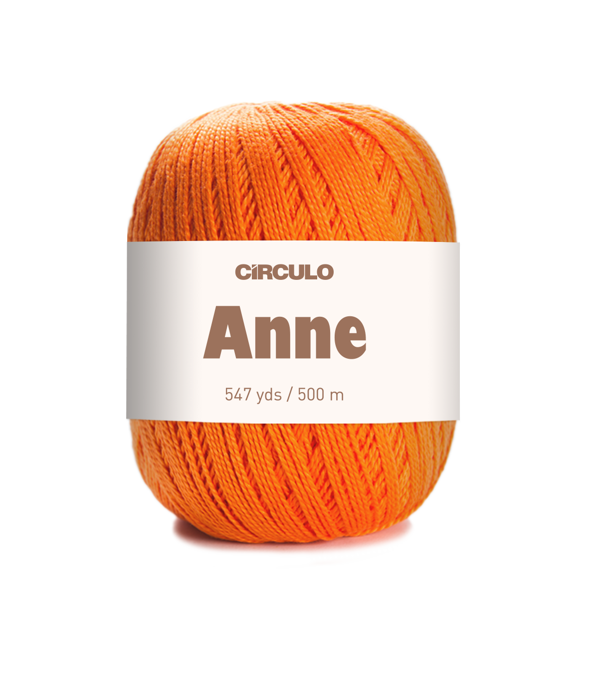 Circulo ANNE - 100% mercerized Cotton Yarn, 500m / 147g - Orange ball of yarn with a Circulo Anne label on a white background