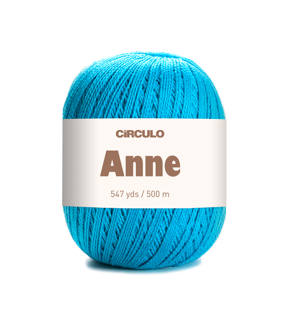 Circulo ANNE - 100% mercerized Cotton Yarn, 500m / 147g - Blue yarn ball with 'Circulo Anne' label on a white background