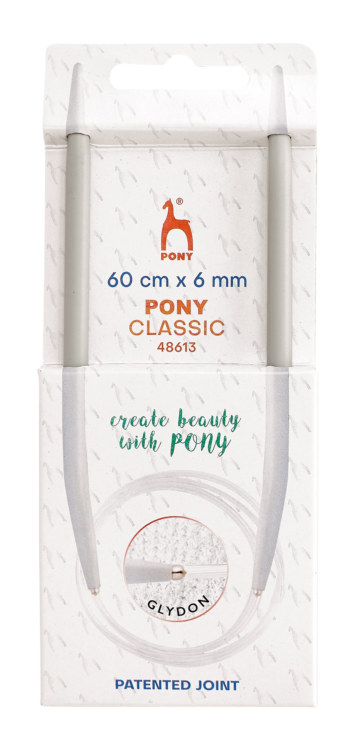 Pony Classic Fixed Circular Knitting Needles – 40, 60, 80 & 100 cm, 60 cm, 6.00 mm