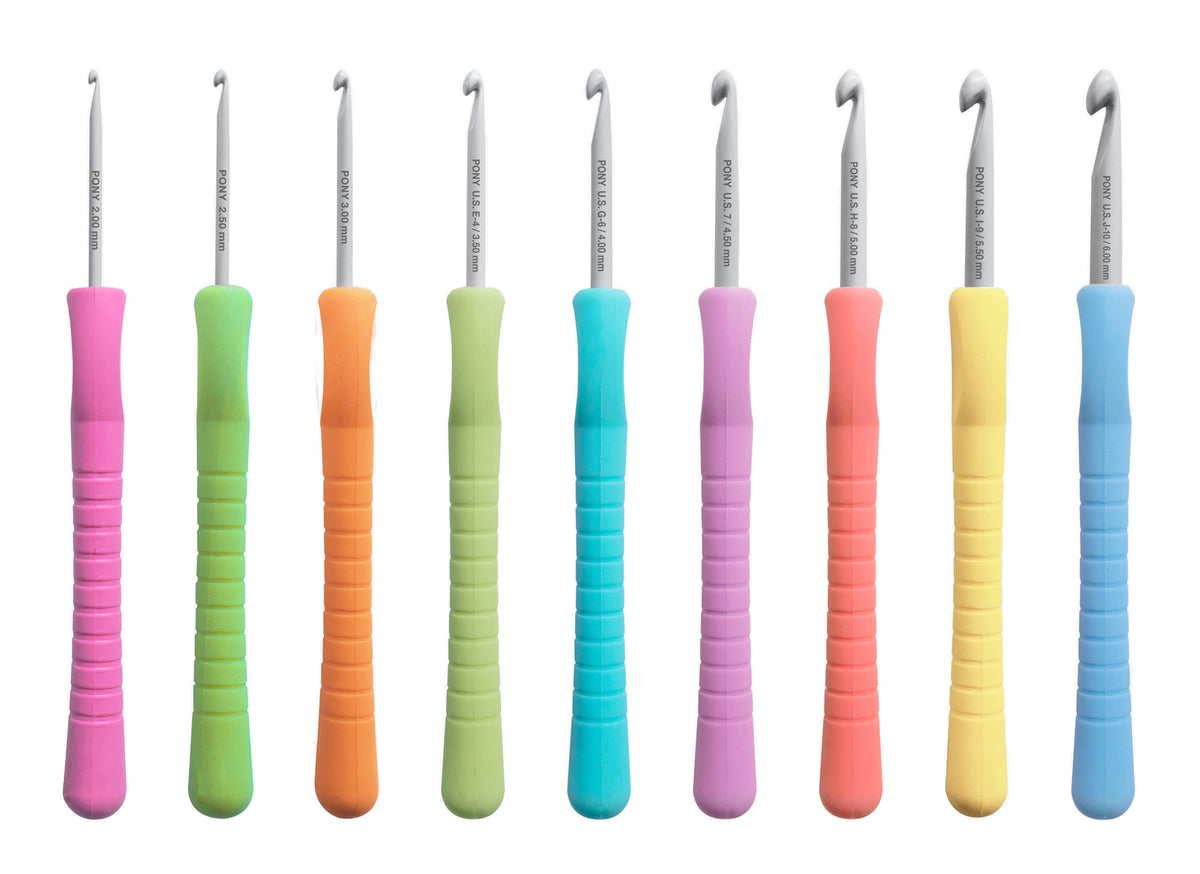 Pony Easy Grip Aluminium Crochet Hook Sets, 9 hooks – additional product view