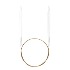 addi Premium Classic Circular Knitting Needles – Smooth Brass Tips, Gold Cable, Handcrafted in Germany 105-7