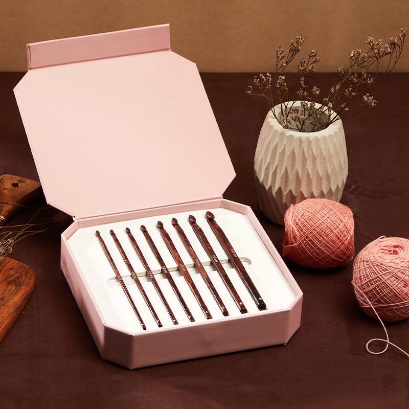 Symfonie Rose Crochet Hook Set – KnitPro | 8 Rosewood Hooks in Gift Box (20719) - Leo Hobby Marketplace