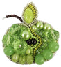 Beadwork kit for a vibrant Crystal Art Green Apple brooch