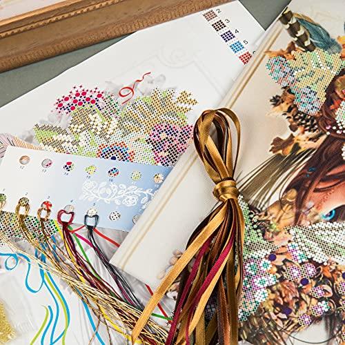 Needlepoint setup for a 3D beaded painting of an Autumn scene.