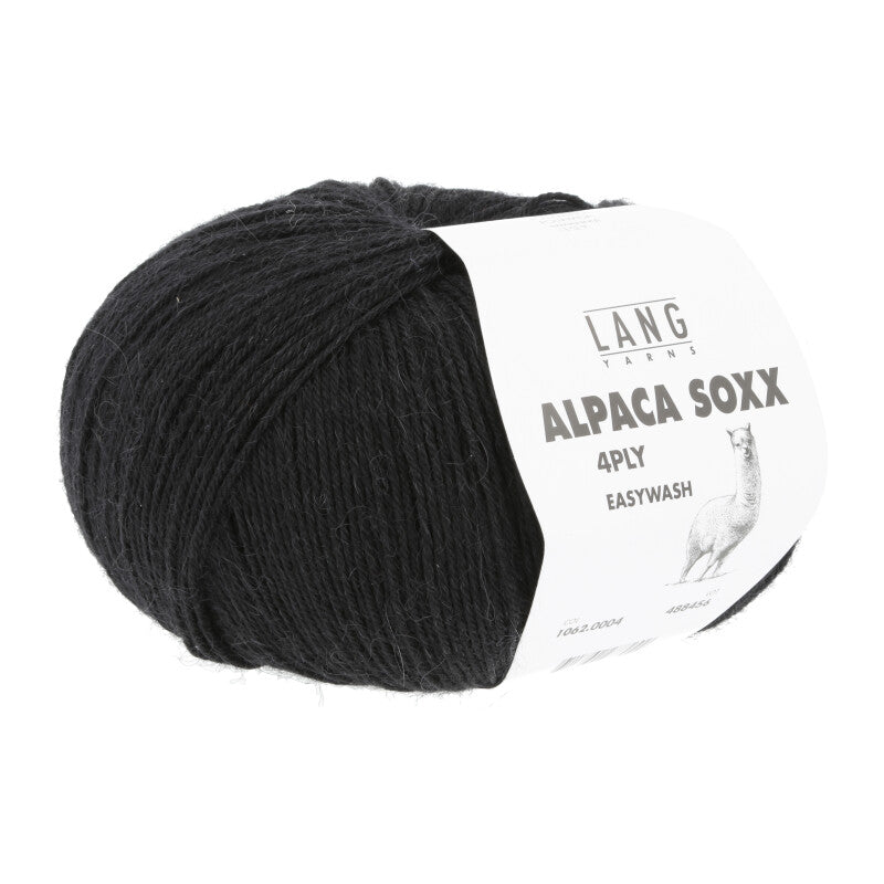 Lang Yarns Alpaca Soxx 4-ply Yarn, 390m / 100g – Black (0004)