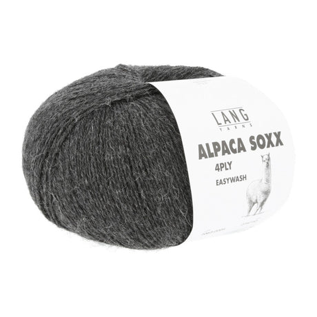 Lang Yarns Alpaca Soxx 4-ply Yarn, 390m / 100g – Anthracite Mélange (0005)
