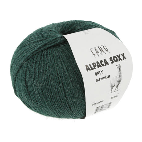 Lang Yarns Alpaca Soxx 4-ply Yarn, 390m / 100g – Bottle Green Mélange (0018)