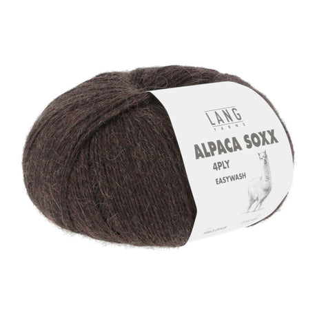 Lang Yarns Alpaca Soxx 4-ply Yarn, 390m / 100g – Dark Brown Mélange (0068)