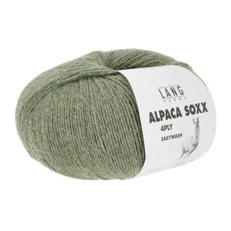 Lang Yarns Alpaca Soxx 4-ply Yarn, 390m / 100g – Light Olive Mélange (0097)
