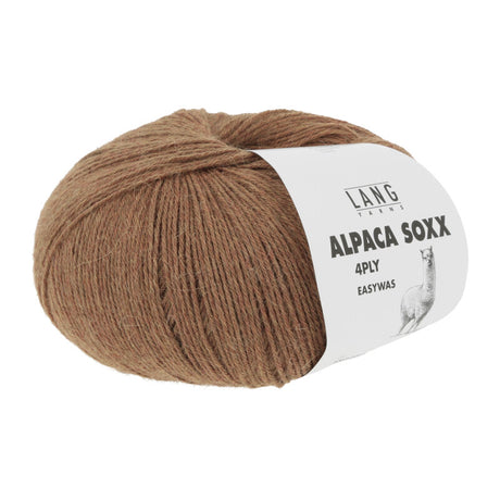 Lang Yarns Alpaca Soxx 4-ply Yarn, 390m / 100g – Brown Mélange (0168)