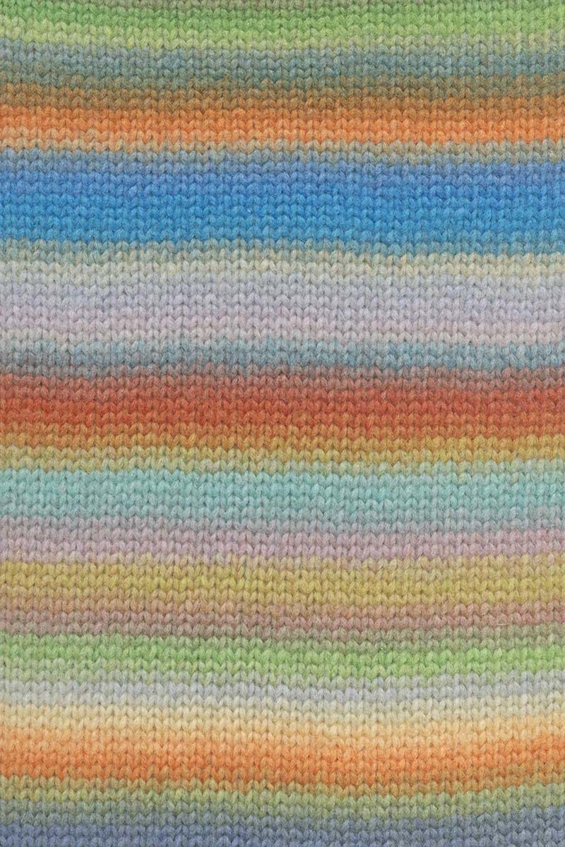 Lang Yarns Cloud Yarn, 260m / 100g – Blue/Orange/Green/Pink (0021), yarn texture