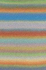 Lang Yarns Cloud Yarn, 260m / 100g – Blue/Orange/Green/Pink (0021), yarn texture