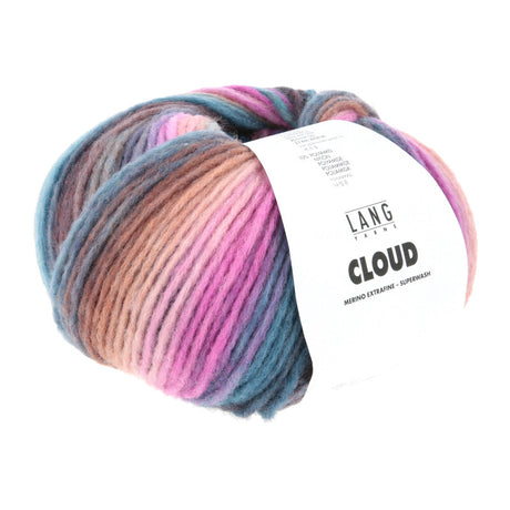 Lang Yarns Cloud Yarn, 260m / 100g – Pink/Ice Blue/Petrol/Violet (0032)
