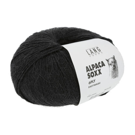 Lang Yarns Alpaca Soxx 6-ply Yarn, 390m / 150g – Black (0004)