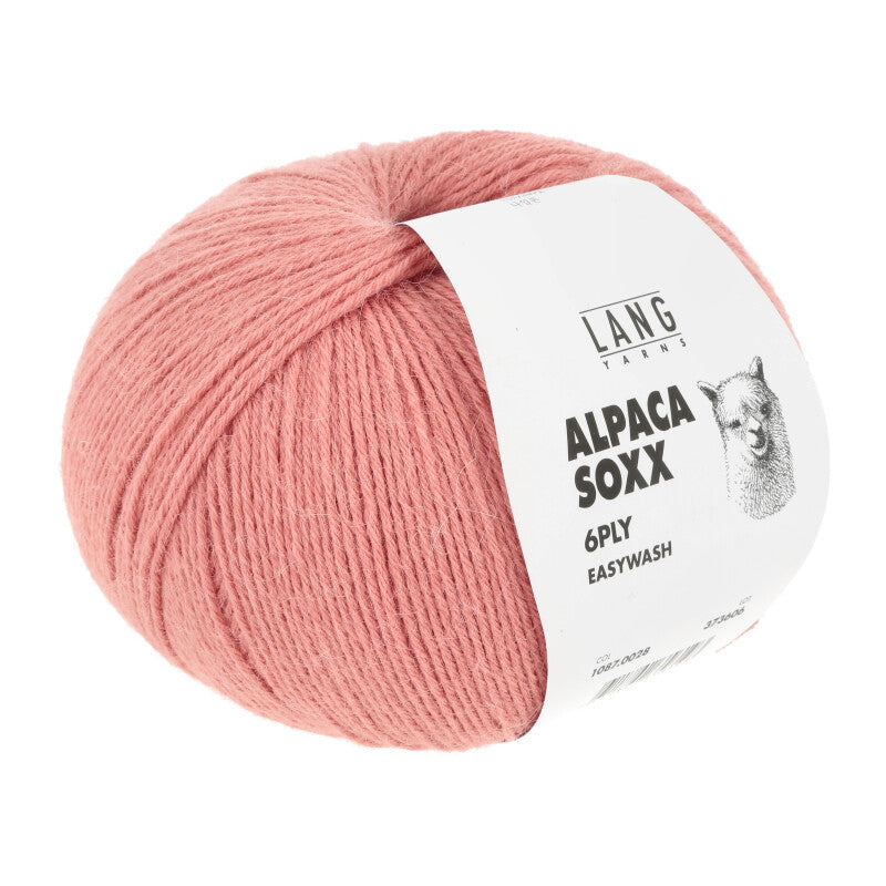 Lang Yarns Alpaca Soxx 6-ply Yarn, 390m / 150g – Salmon (0028)