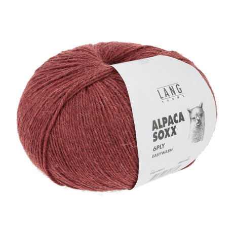 Lang Yarns Alpaca Soxx 6-ply Yarn, 390m / 150g – Red Mélange (0061)