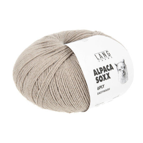 Lang Yarns Alpaca Soxx 6-ply Yarn, 390m / 150g – Beige Mélange (0126)