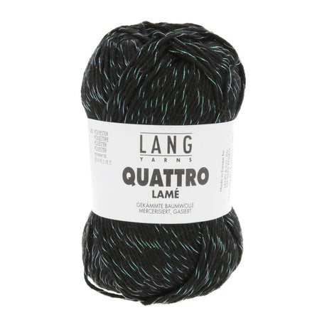 Lang Yarns Quattro Lamé – 50g / 120m – Black (0004)