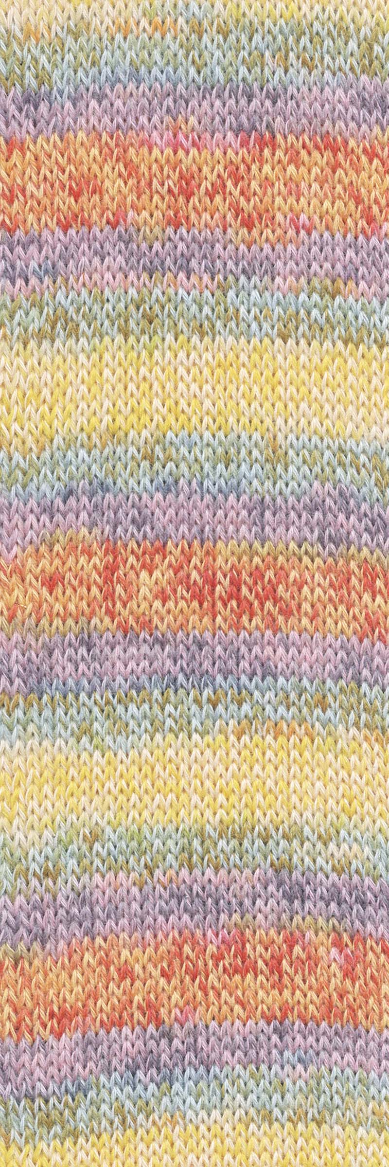 Lang Yarns Footprints – 100g / 400m – Yellow/Fire/Lilac (0016) – detail