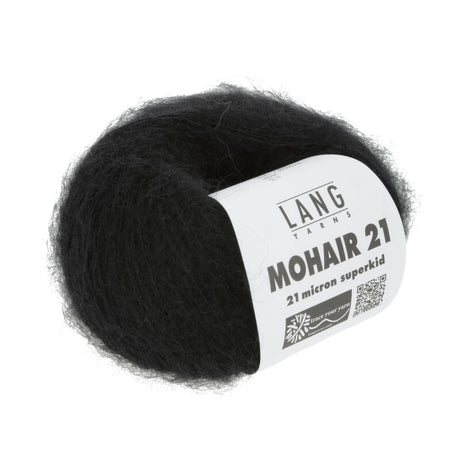 Lang Yarns Mohair 21 Yarn, 375m / 25g – Black (0004)