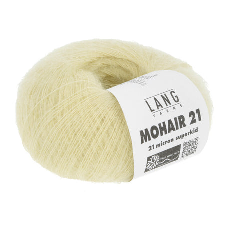 Lang Yarns Mohair 21 Yarn, 375m / 25g – Yellow (0013)