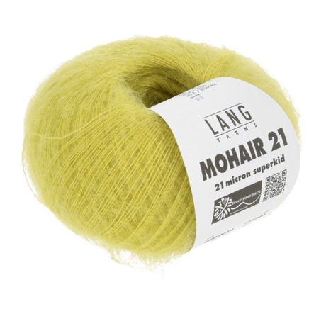 Lang Yarns Mohair 21 Yarn, 375m / 25g – Sun Yellow (0014)
