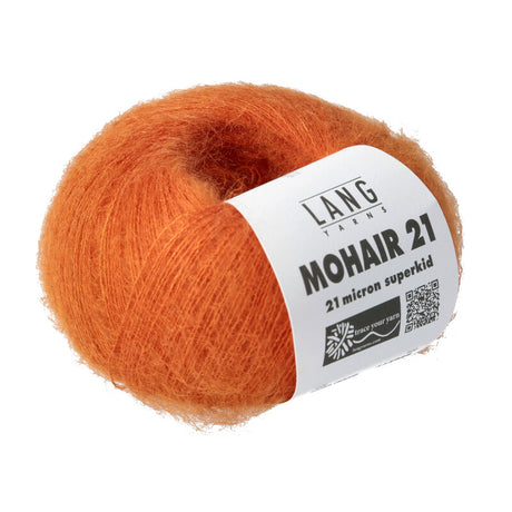 Lang Yarns Mohair 21 Yarn, 375m / 25g – Orange (0059)