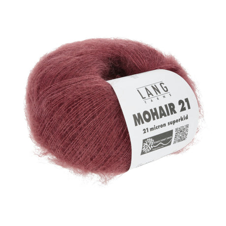 Lang Yarns Mohair 21 Yarn, 375m / 25g – Dark Red (0063)