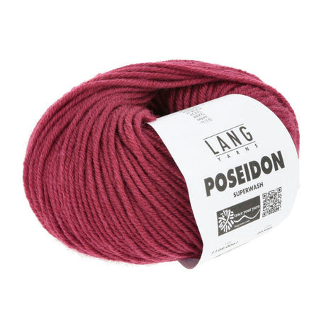 Lang Yarns Poseidon yarn, Burgundy, colour 0061, ball photograph