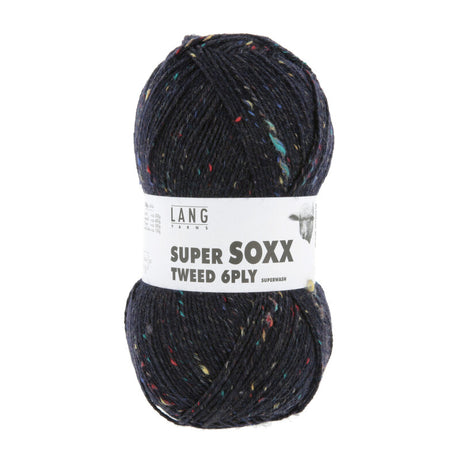 Lang Yarns Super Soxx Tweed 6-ply – 150g / 410m – Night Blu (0025)